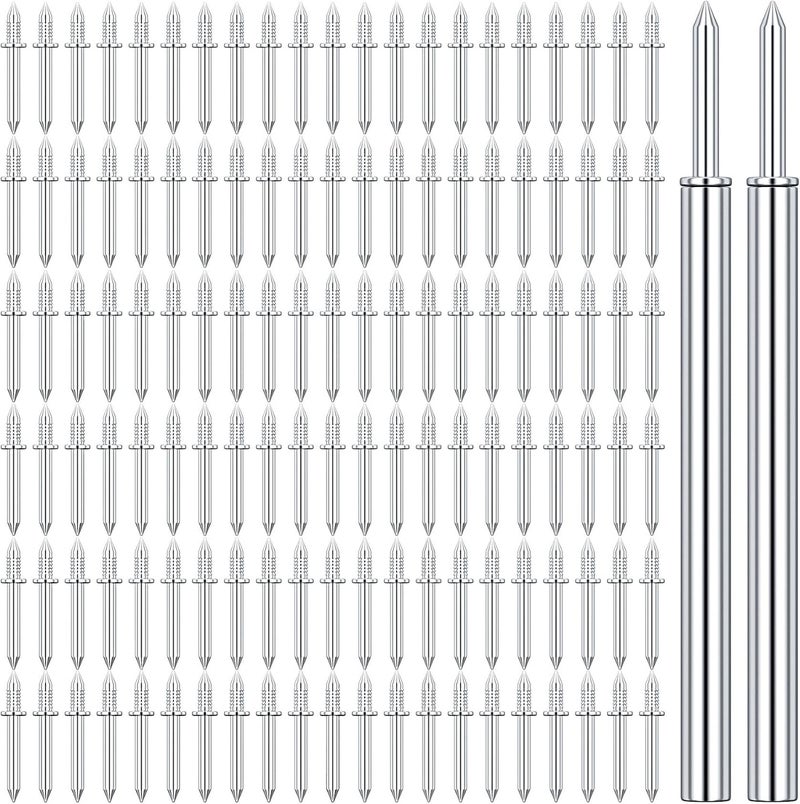 Deozu 200 Pcs Double-Head Skirting Nails with Sleeve Tool, Double Sided Nails, Double-Headed Nails, Double Head Skirting Nails Tool - Image 1